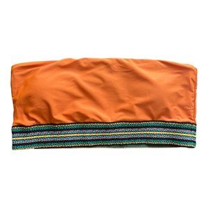 Women's Deep Orange Bandeau Bikini Top Size L